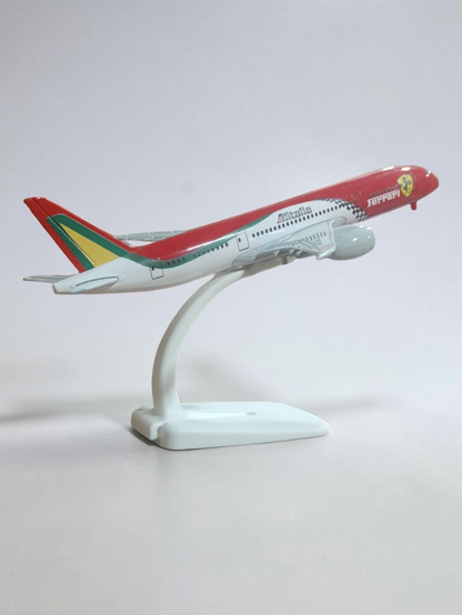 Aircraft 'Ferrari Alitalia Airlines Boeing 787 Display Stand With Landing Wheels 20cm Scale (No.310)