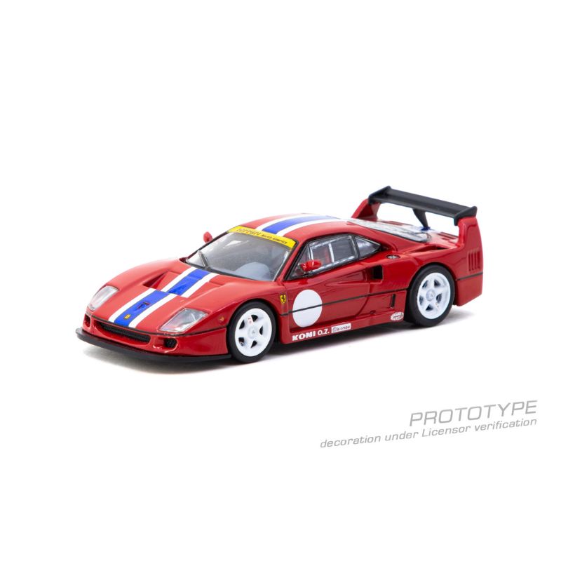 Tarmac Works Ferrari F40 LM Red with Blue White Stripe 1:64 Scale Diecast Model