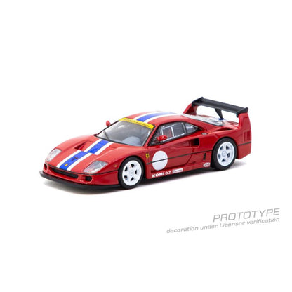 Tarmac Works Ferrari F40 LM Red with Blue White Stripe 1:64 Scale Diecast Model