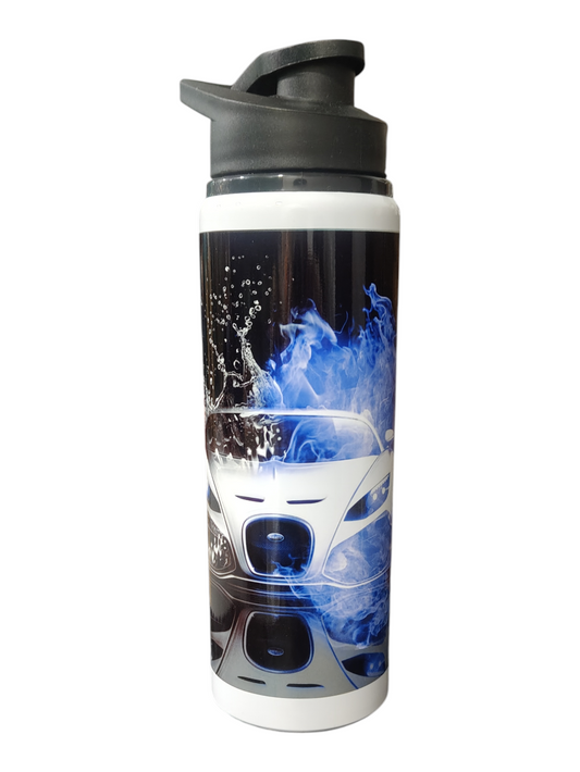 Water Bottle Racing Blue Flame Stylish & Leak proof Design