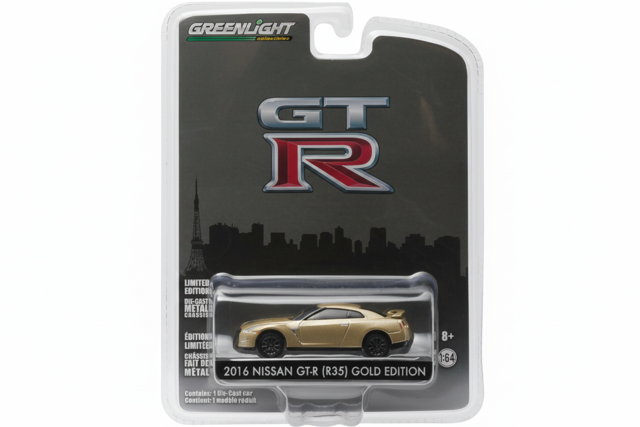 Greenlight GTR 2016 Nissan GT-R (R35) Gold Edition 1:64 Scale