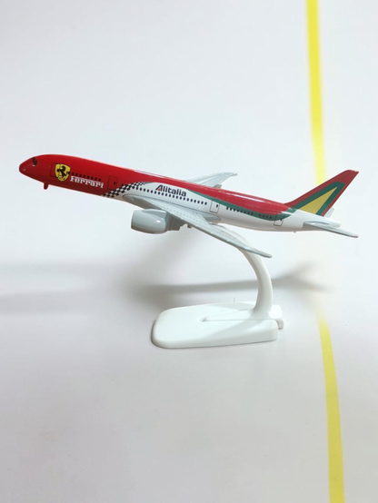 Aircraft 'Ferrari Alitalia Airlines Boeing 787 Display Stand With Landing Wheels 20cm Scale (No.310)