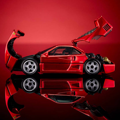 HotWheels RLC Ferrari F40 Sports Car With Diteling Diecast Model 1:64 Scale Color -Red Line Club Opening Rear Clamshell With Engine Detail And Front Bonnet Premium Car
