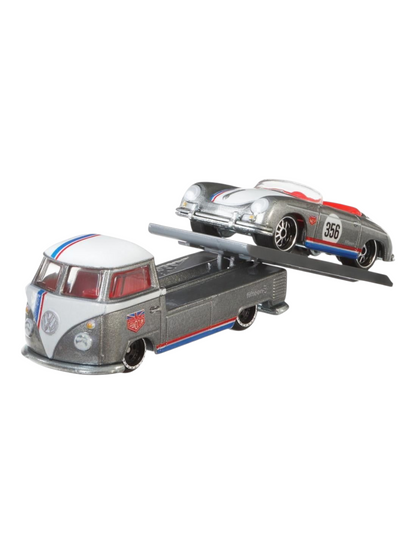 HotWheels Car Culture Team Transport Porsche 356 Speedster Volkswagen Transporter T1 Pickup #1 Imported 1:64 Scale