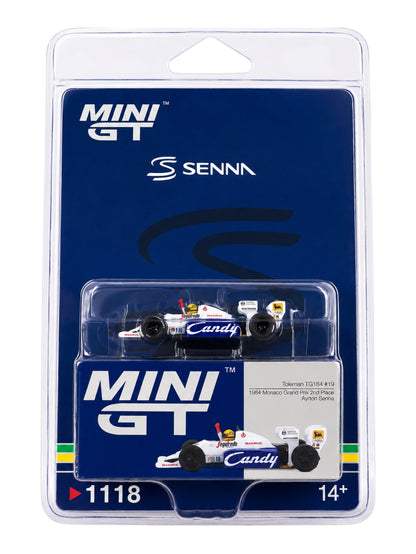Mini GT #1118: Toleman TG184 #19 Ayrton Senna 1984 Monaco Grand Prix 2nd Place 1:64 Scale