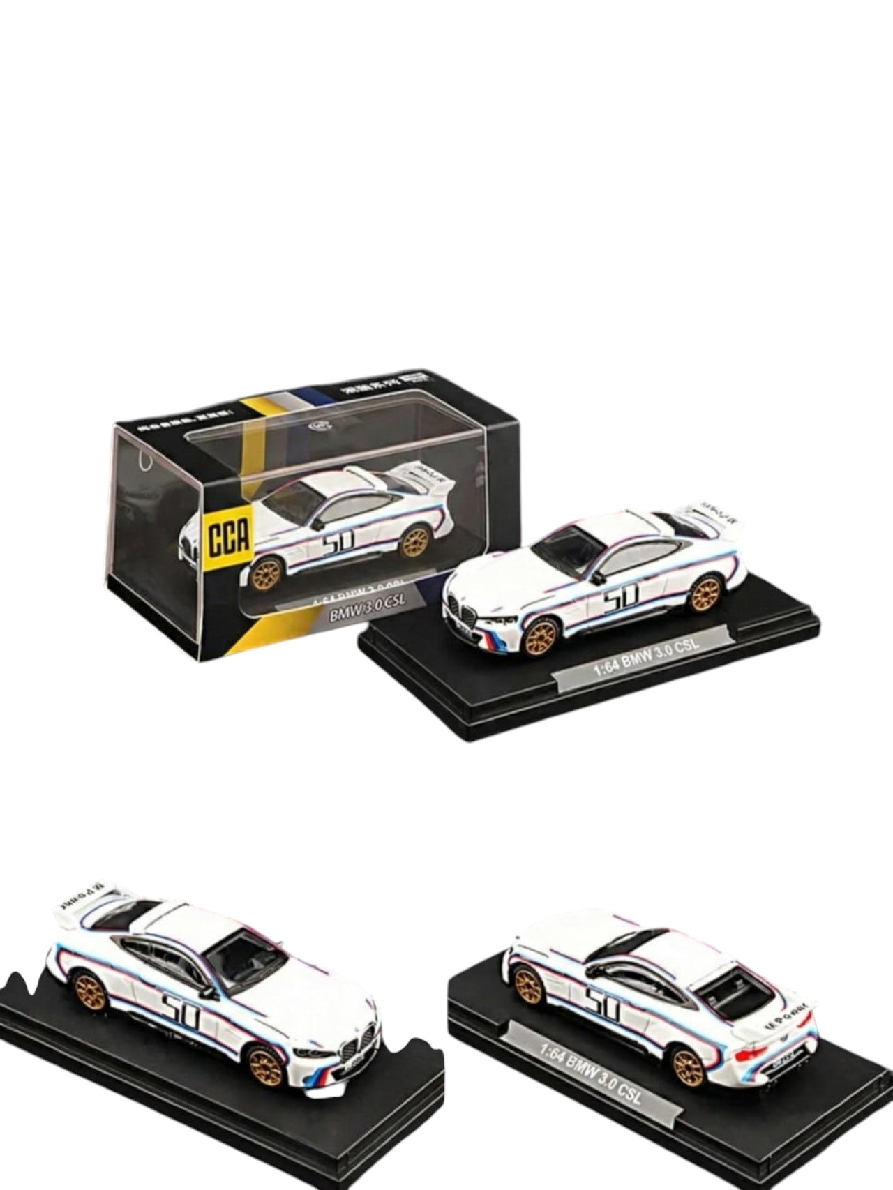 CCA bmw 3.0 csl 1:64 Scale (with acrylic case)