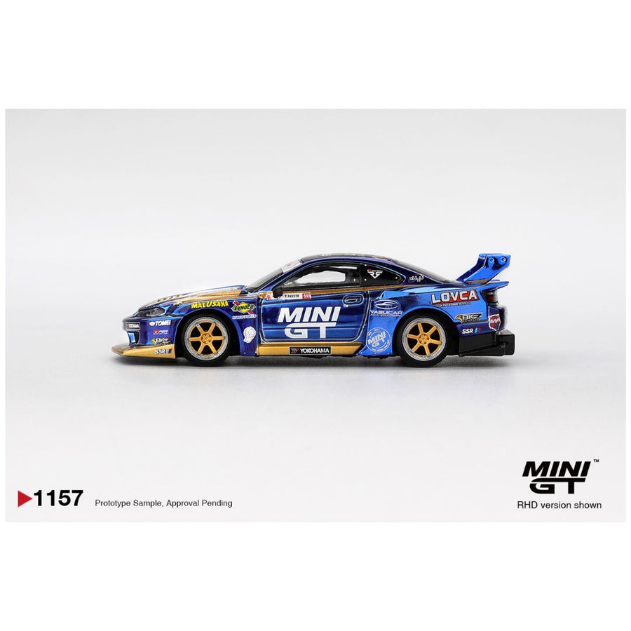 Mini GT Nissan Lbsuper Silhouette S15 Silvia 555 Liberty Walk 2025 Formula Drift ( Code - 1157 ) Imported 1:64 Scale