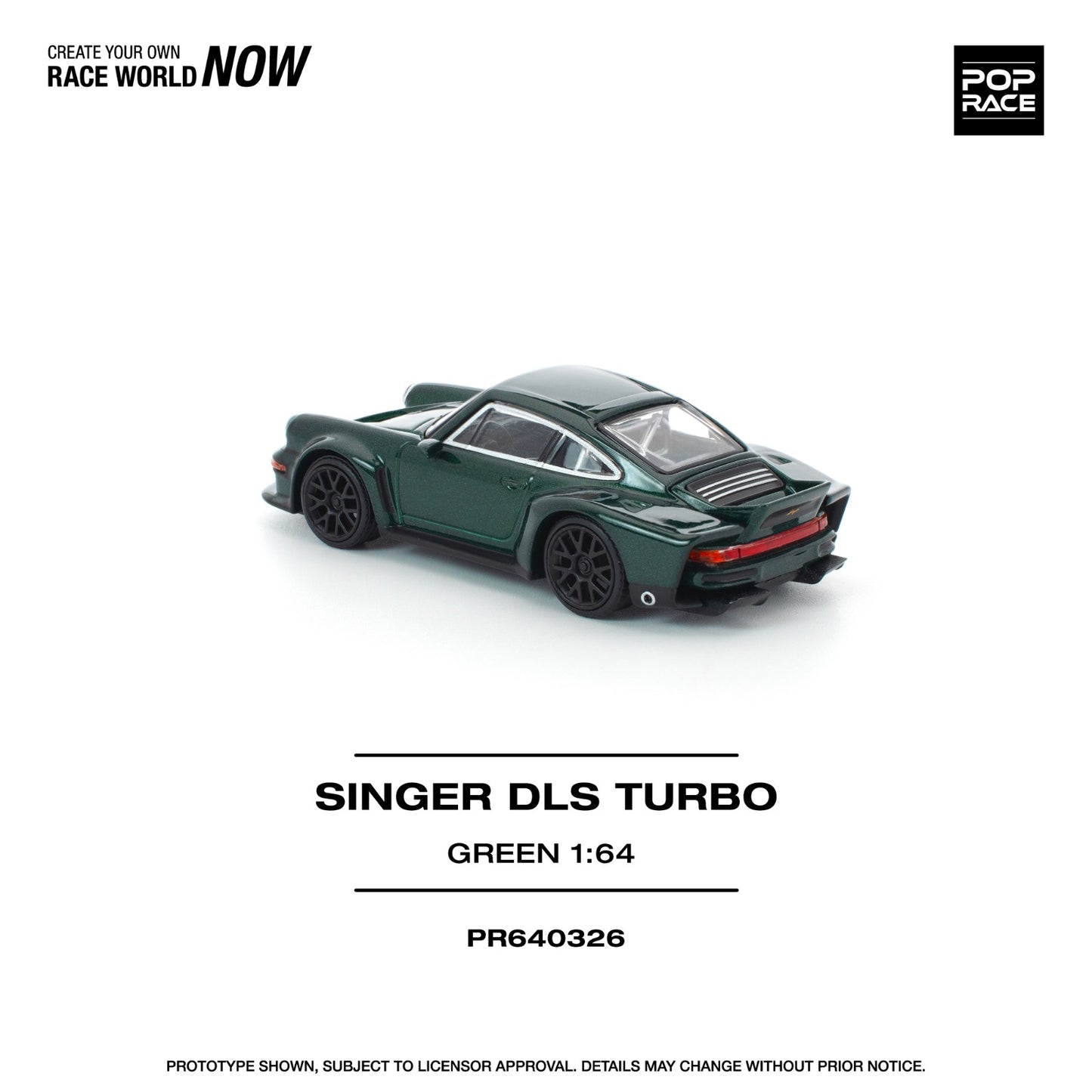 (PR640326) POP RACE SINGER DLS TURBO ROAD GREEN Diecast Model 1:64 Scale