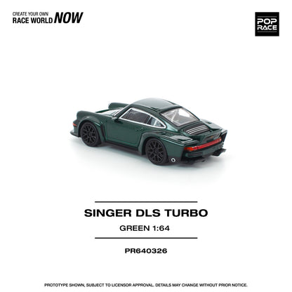 (PR640326) POP RACE SINGER DLS TURBO ROAD GREEN Diecast Model 1:64 Scale