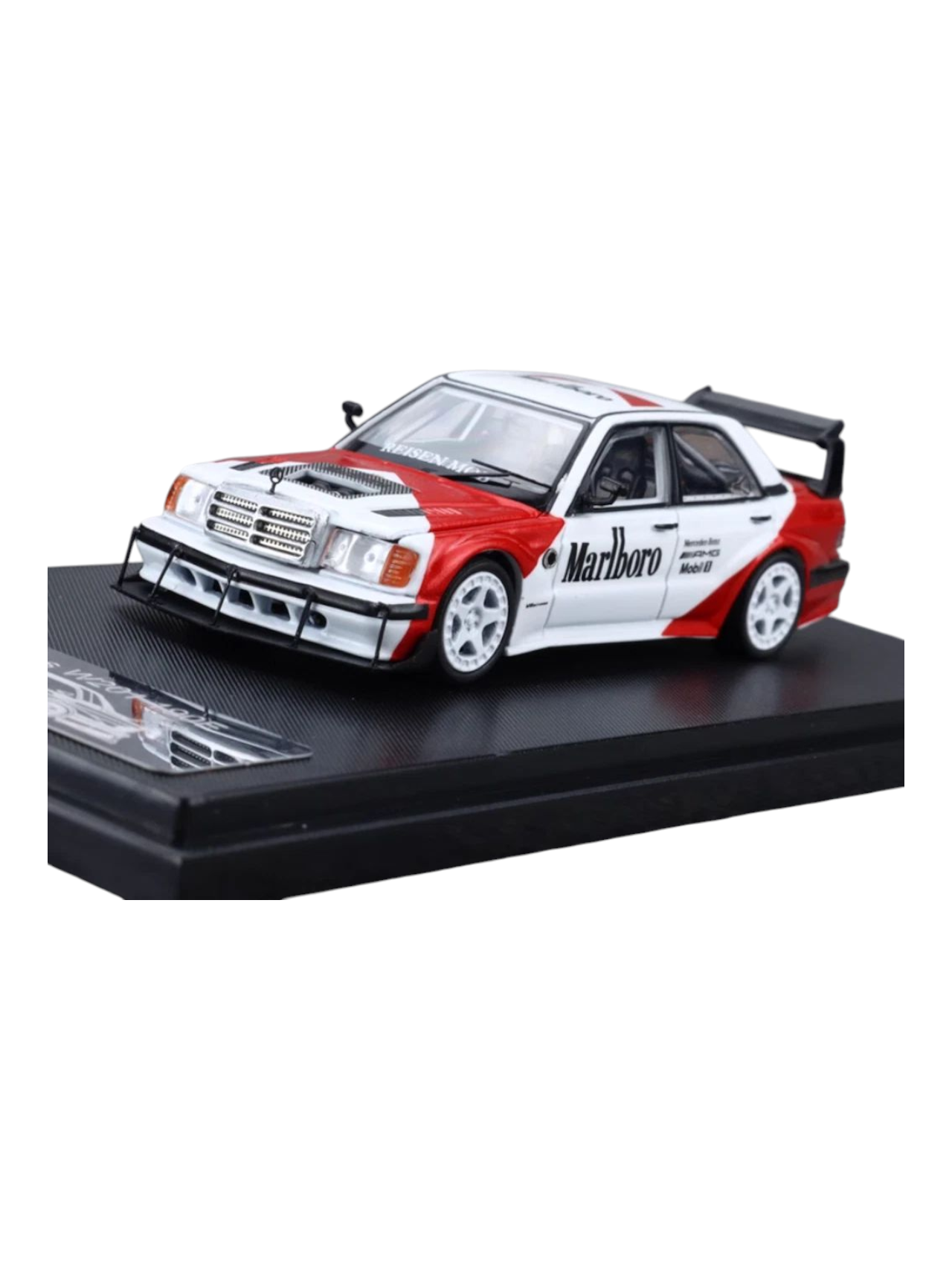 Rhino Model Mercedes W201 190E Marlboro Livery Premium Diecast 1:64 Scale (With Acrylic Case)