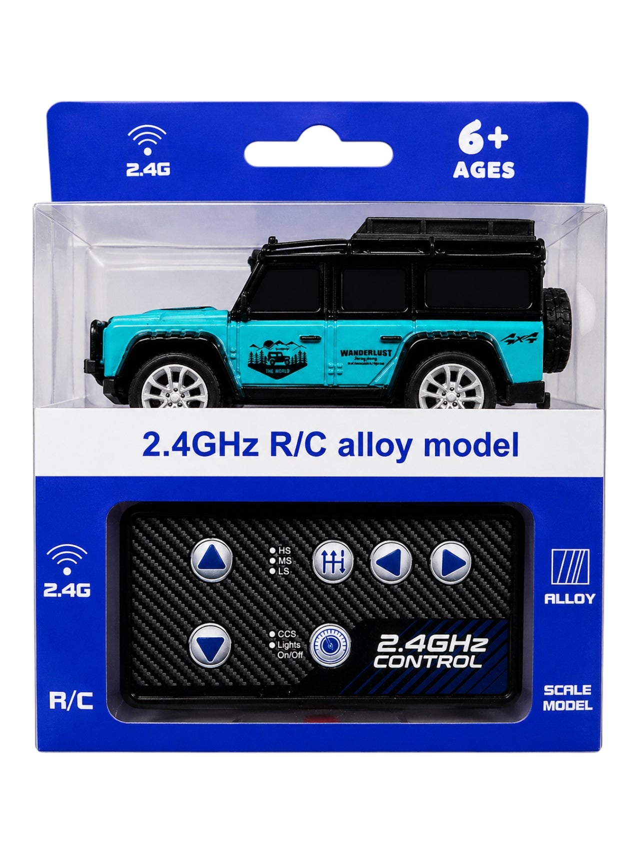 Mini RC 2.4GHz Remote Control Alloy SUV Car with Rechargeable Battery & LED Lights.