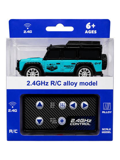 Mini RC 2.4GHz Remote Control Alloy SUV Car with Rechargeable Battery & LED Lights.
