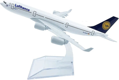 Aircraft Model Lufthansa 16cm Alloy Aircraft Airbus A340 Airplane (Code-117)