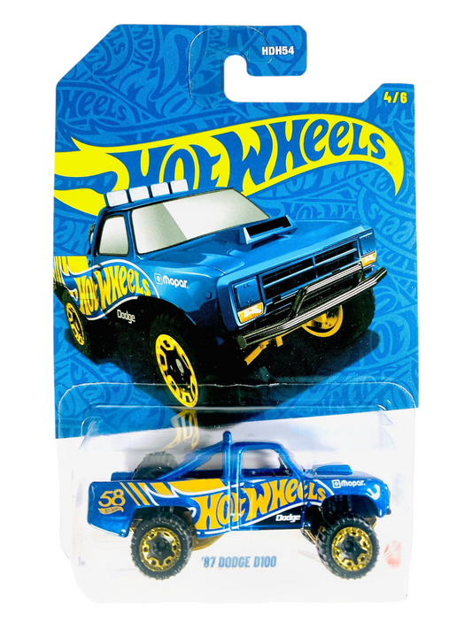 HotWheels 2025 58th Anniversary Series 87 Dodge D100 Imported Mainline Card Art 1:64 Scale