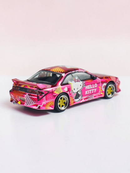TARMAC Works x Vertex Silvia s14 Hello Kitty Diecast model|Premium Special Edition for Collectors