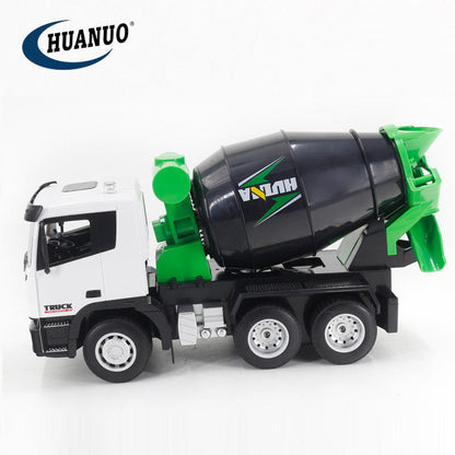 Huina Toys 657 Engineering Remote Control Truck Mixer 9 Channel Including, 2.4Ghz , 3.7 V Battery, With Chargeable 1:18 Scale Flashing LED Working Lights High-Quality Alloy Metal & ABS Construction
