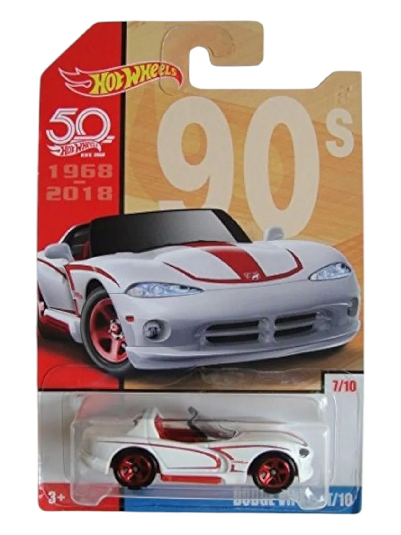 Hotwheels 90s Dodge viper rt/10 imported card art mainline 1:64 Scale