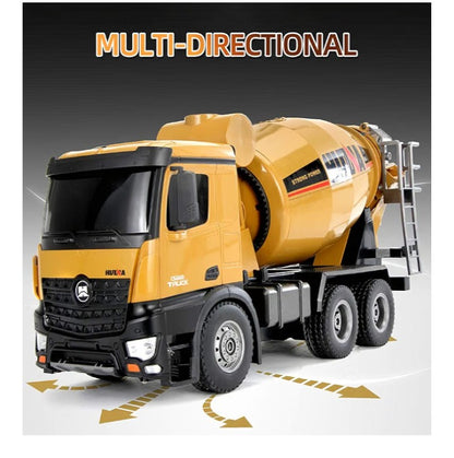 HUINA Engineering Vehicle 1574 RC Concrete Mixer Truck 1:14 Scale | 10 Functions | Remote Control Construction Model