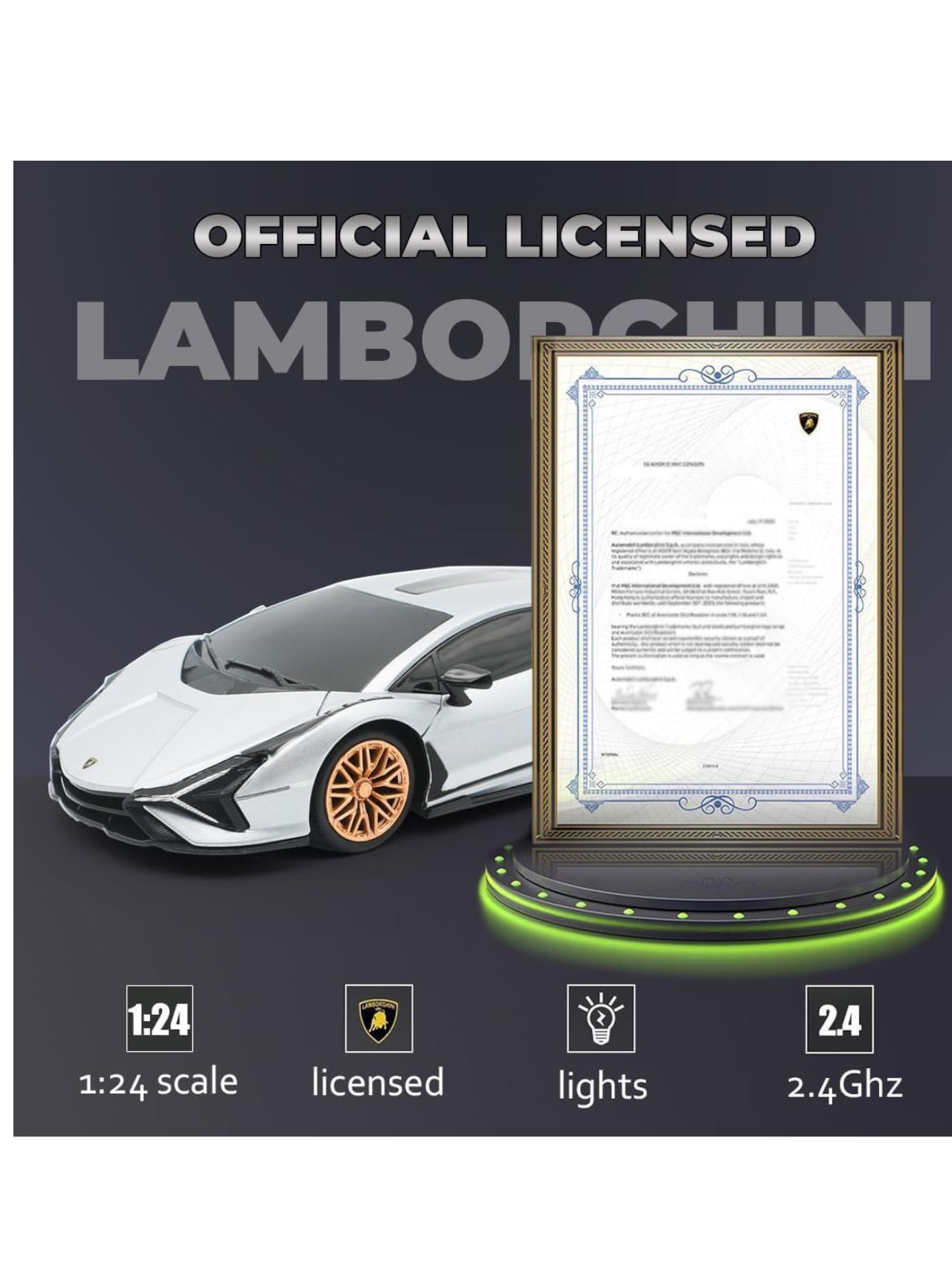 Lamborghini Sian FKP 37 Full Function Remote Control Car 1:24 Scale (Official Licensed Product)