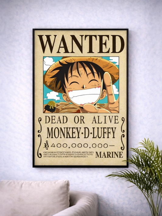 MONKEY D. LUFFY WANTED | ANIME POSTER #12 | WALL POSTER (A4 Size)