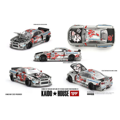 Mini GT Kaido House #197: Nissan Skyline GT-R (R34) Kaido Star Racing V1 Imported 1:64 Scale