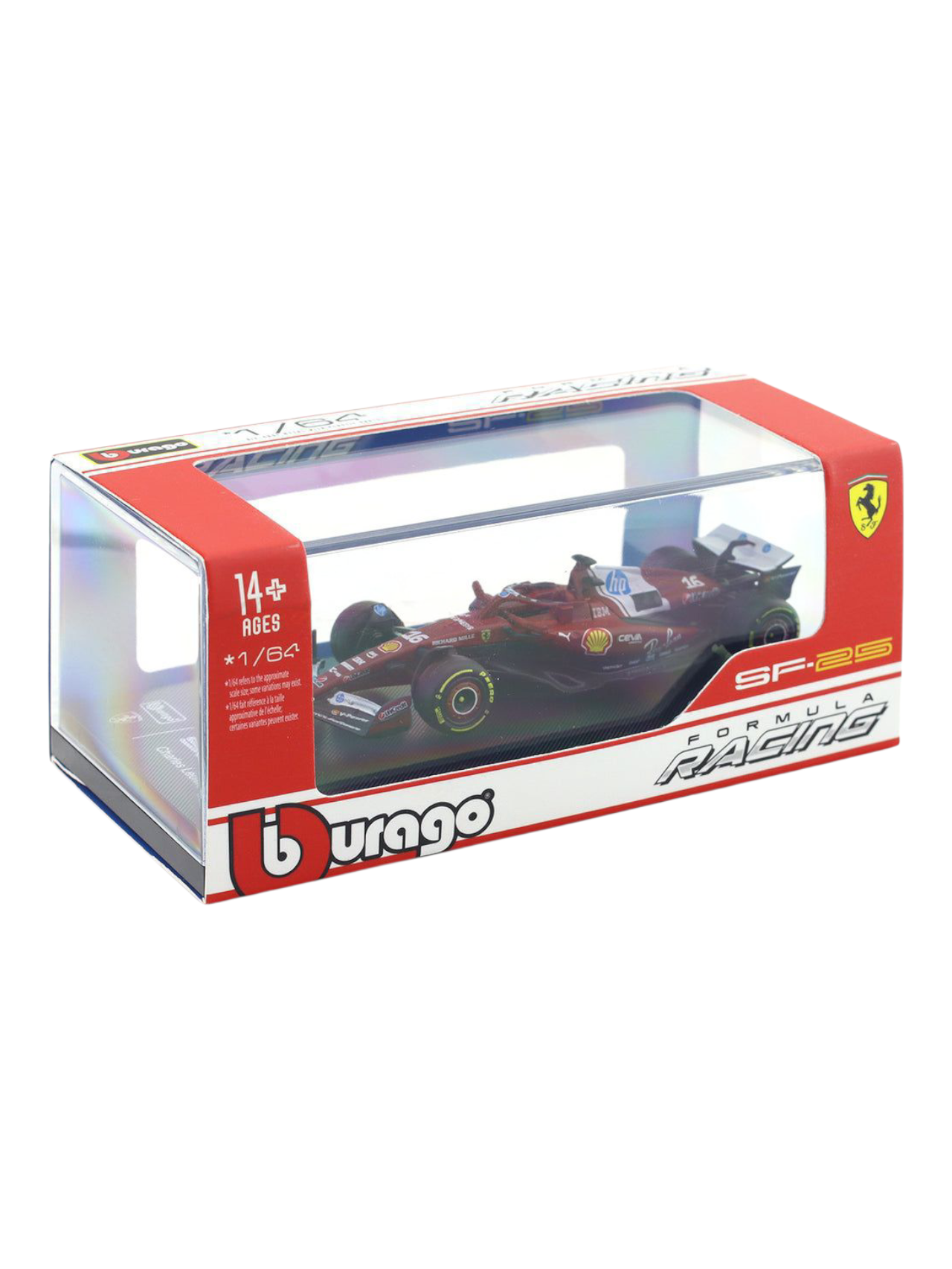 Bburago Formula 1 (F1) 2025 Ferrari SF-25 Charles Leclerc No-16 1:64 Scale