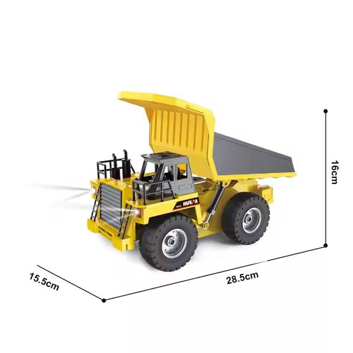 Huina Toys 1533 Remote Control Dump Truck 9 Channel Including Rechargeable battery 360°Direction 2.4Ghz Frequency 1:18 Scale