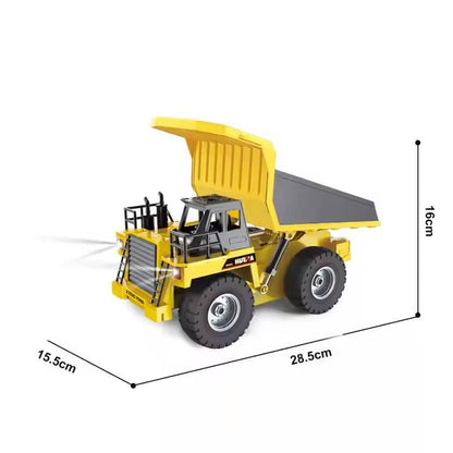 Huina Toys 1533 Remote Control Dump Truck 9 Channel Including Rechargeable battery 360°Direction 2.4Ghz Frequency 1:18 Scale
