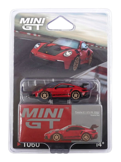 Mini GT #1060: Porsche 911 (992) GT3 RS Weissach Package Guards Red 1:64 Scale