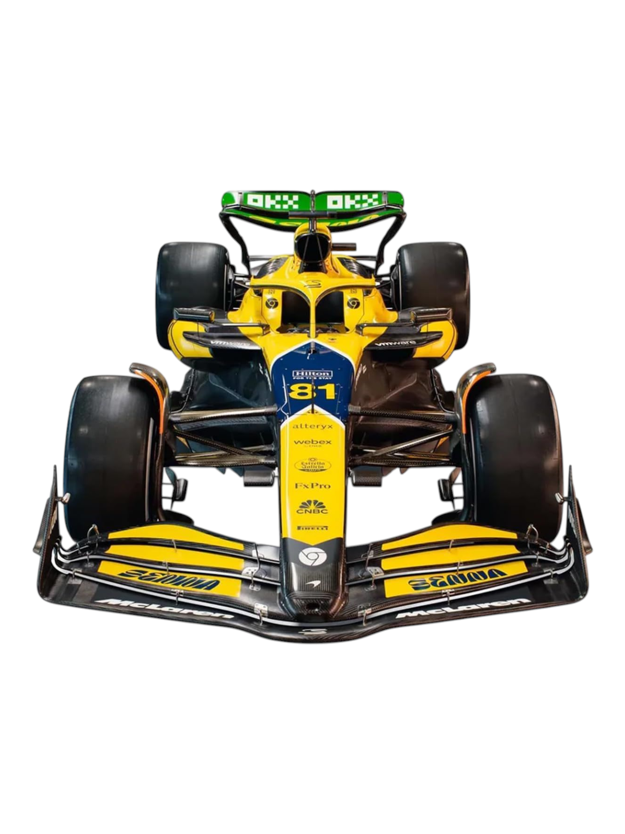 Bburago Formula 1 (F1) MCLAREN MCL38 2024 Lando Norris-Monaco GP 1:43 Scale Model with Acrylic Case