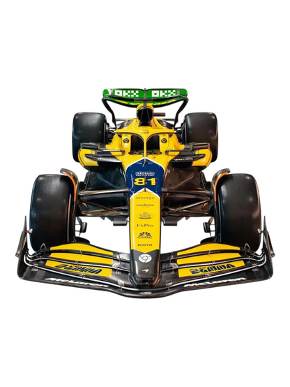 Bburago Formula 1 (F1) MCLAREN MCL38 2024 Lando Norris-Monaco GP 1:43 Scale Model with Acrylic Case