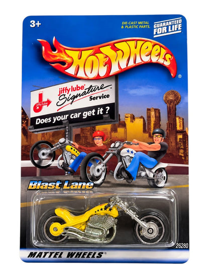Hotwheels Important Old Card Art JIFFY LUBE Blast Lane™ Die-Cast Bike | Mattel wheels | 1:64 Scale