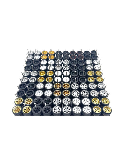 TCI Wheels Box Premium Wheels Pack 10 Random Sets Hotwheels rubber wheels (Random assortment) 1 set fits 1 car