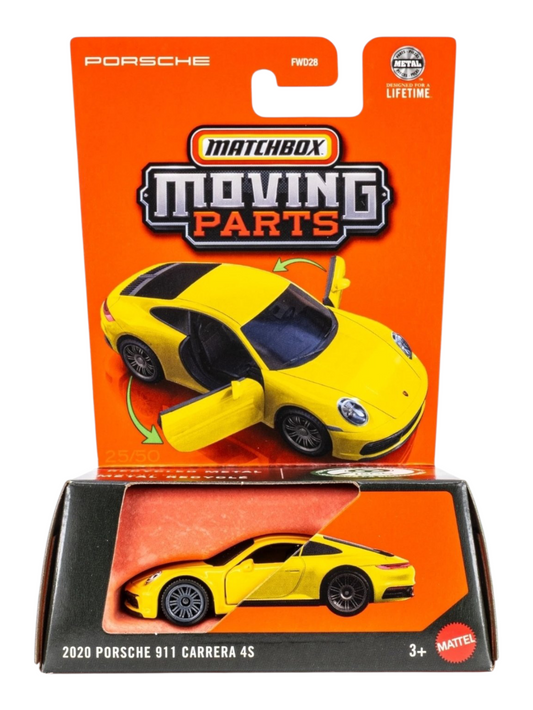Matchbox Moving Parts  2020 Porsche 911 Carrera 4S Imported 1:64 Scale