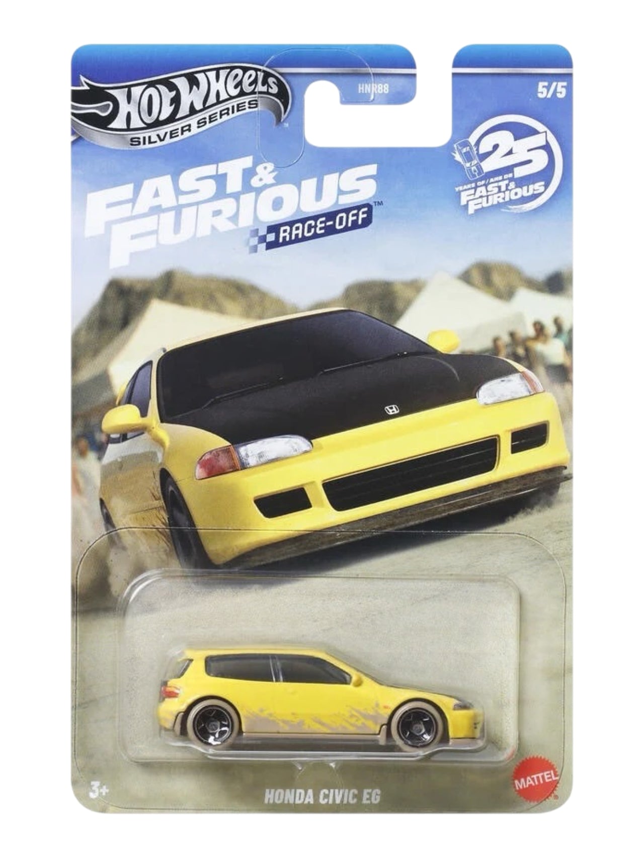 HotWheels Silver Series Fast And Furious Race- Off Set Of 5 Diecast Toyota Celica , Mazda RX-7 , Honda S2000 , Civic Eg , Volkswagen Jetta Mk3  1:64 Scale