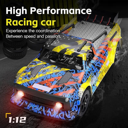 Power Drift RC Car 2.4 Ghz Remote Control, RTR 4WD, Lghit Effect When Braking Alloy Gear Adjustable Metal Hydraulic Shock Absorber 1:12 Scale Remote Control Rechargeable