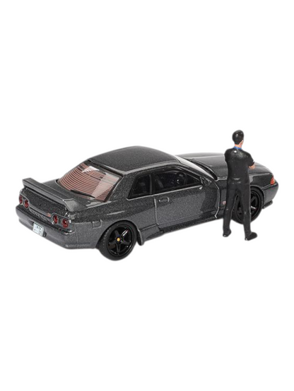 Mini GT Nissan Skyline GT-R (R32) Gunmetal W/ Matsuda Figure Code-869 1:64 Scale