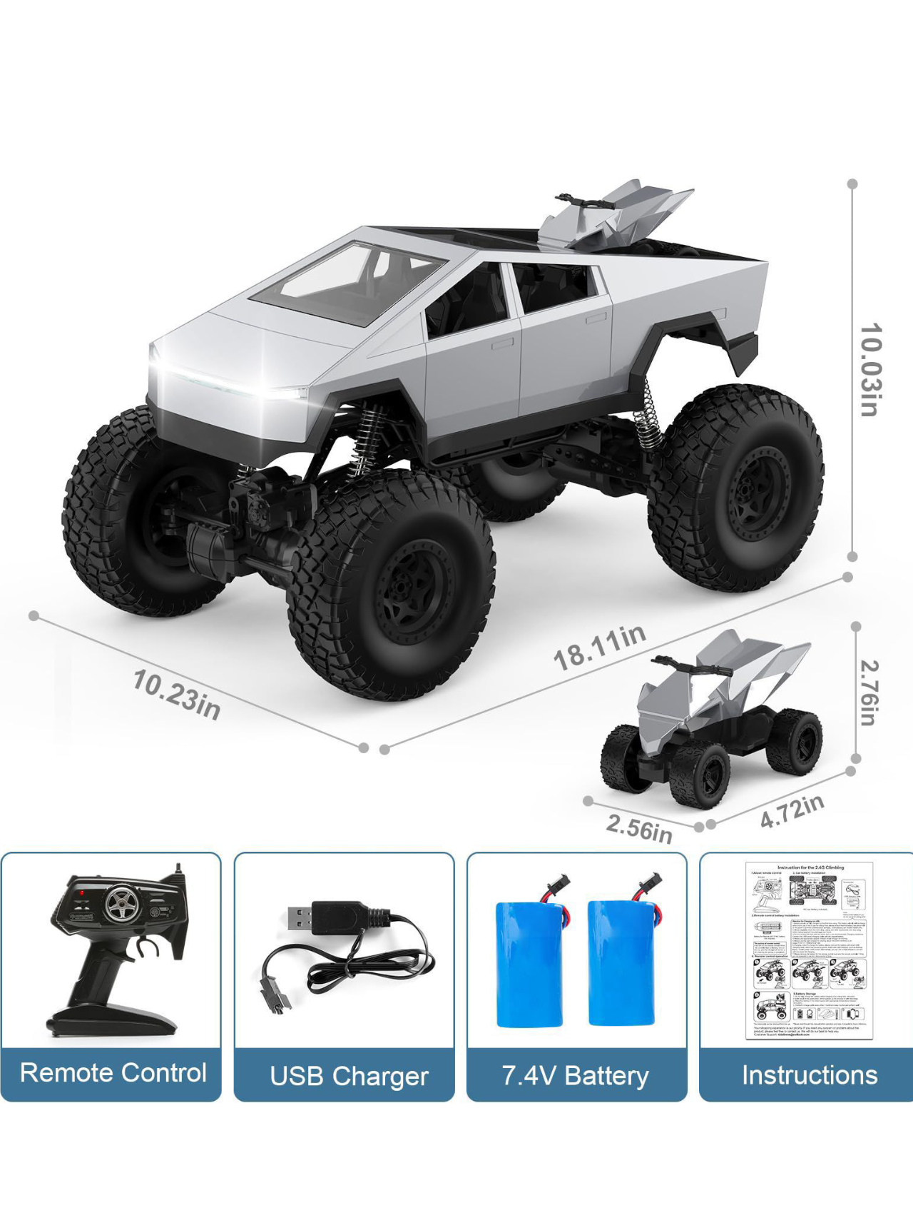 Tesla Monster Remote Control (RC) Truck 1:8 Scale