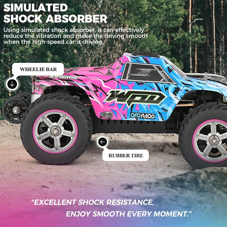 WL TOYS 204006 RC Car, 2.4GHz 1:20 Scale Remote Control Car, 4WD 50KM/H High Speed RC Cars, All Terrain Off-Road RC Truck with LED Light and Rechargeable Battery for Adults