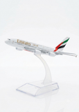 Aircraft model Emirates A6-EEJ Airplane Diecast metal 16cm, With Display Stand