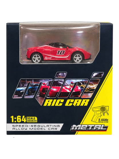 Metal 1:64 Scale RC Car – Metal Alloy Body | 2.4GHz Remote Control | Type-C Rechargeable | Speed-Regulating Model Car