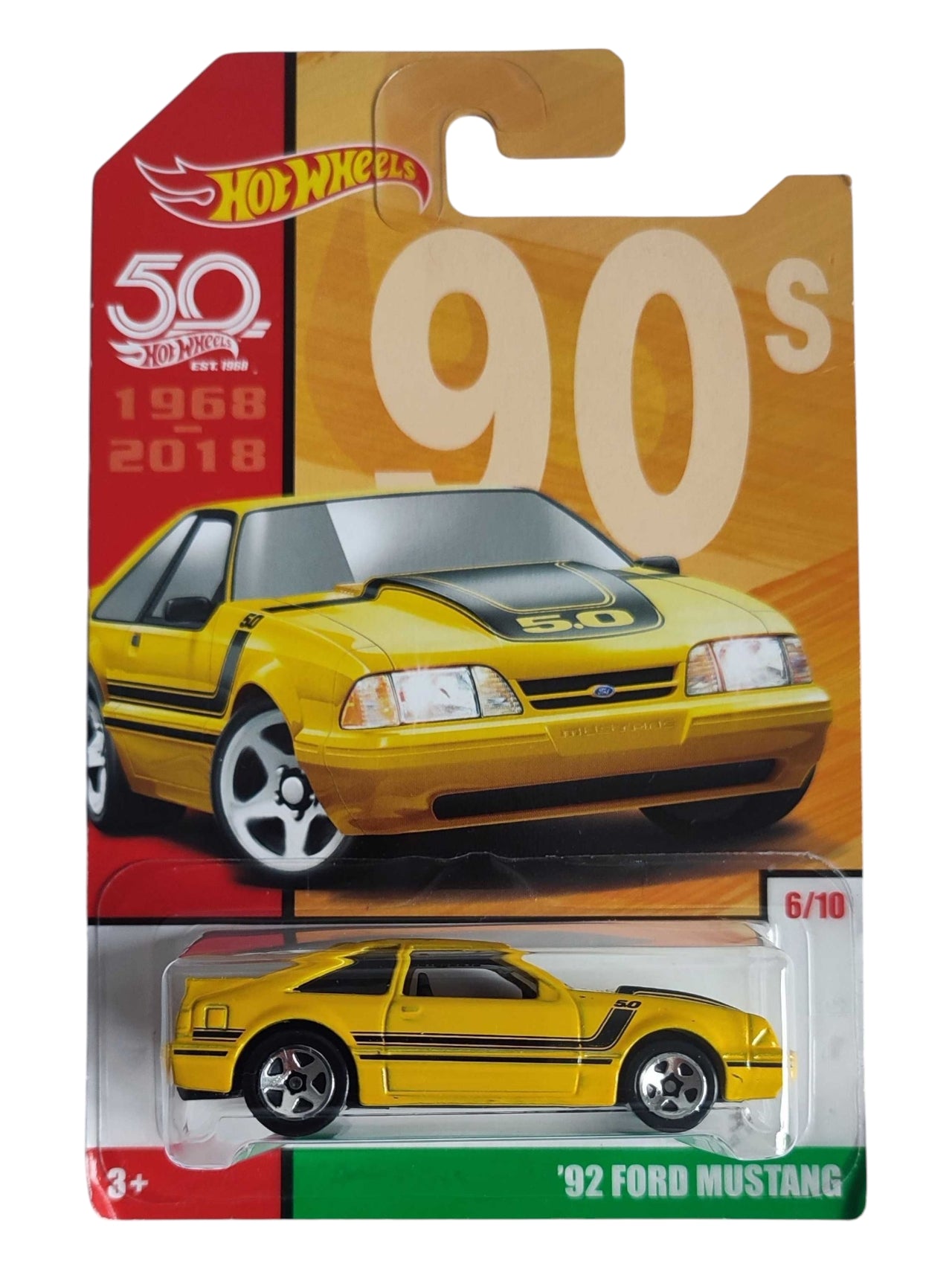 Hotwheels '92 ford mustang imported card art mainline 1:64 Scale