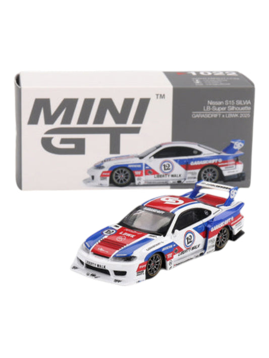 Mini GT Nissan S15 Silvia LB-Super Silhouette garasidrift x lbwk 2025 code -1022 1:64 Scale