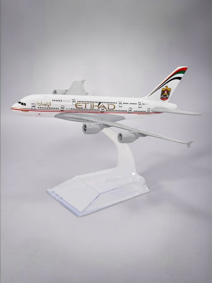 Aircraft Model Airbus ETIHAD Airlines A380 Model - 16cm  Airplane Durable Construction (Code-102A)