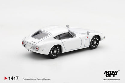 PRE-ORDER Mini GT. 1417 TOYOTA 2000GT PEGASUS WHITE Diecast Model Box / Blister (Eta-Feb 2027)