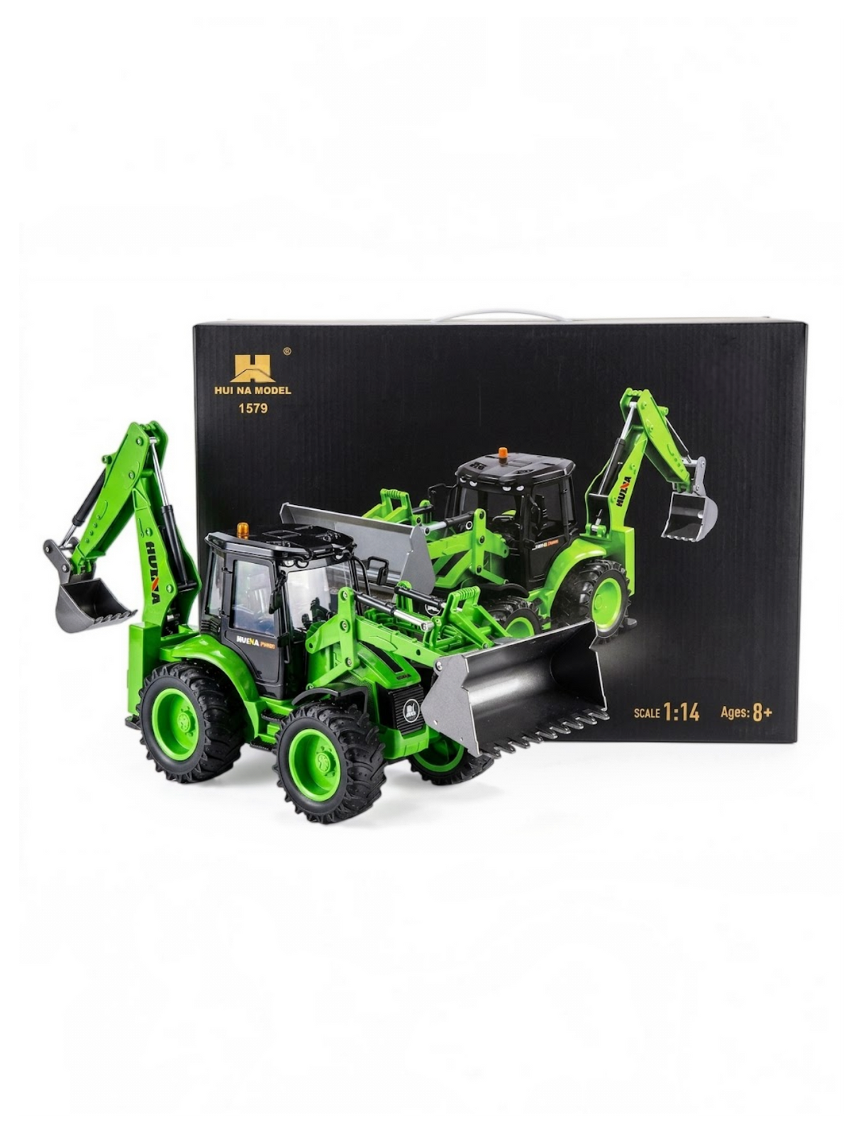 HUINA Model 1579 RC Backhoe Loader Excavator – 9 Function Remote Control Construction Vehicle 1:14 Scale
