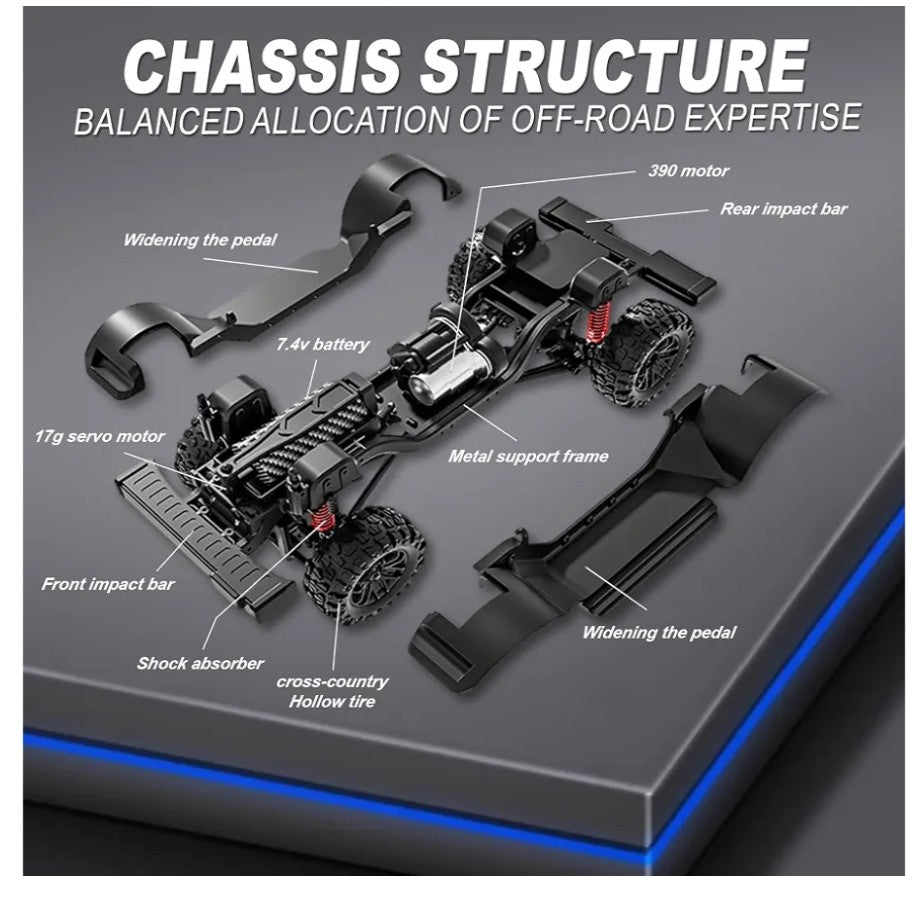 SHAMOGUI DG92 1/12 Scale 4WD Ready-to-Run Off-Road Climbing Truck with LED Lights Speed 20KM/H No.DG-92