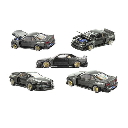 Mini GT Kaido House #222: Nissan Skyline GT-R (R34) Kaido Works GReddy V2 Imported 1:64 Scale