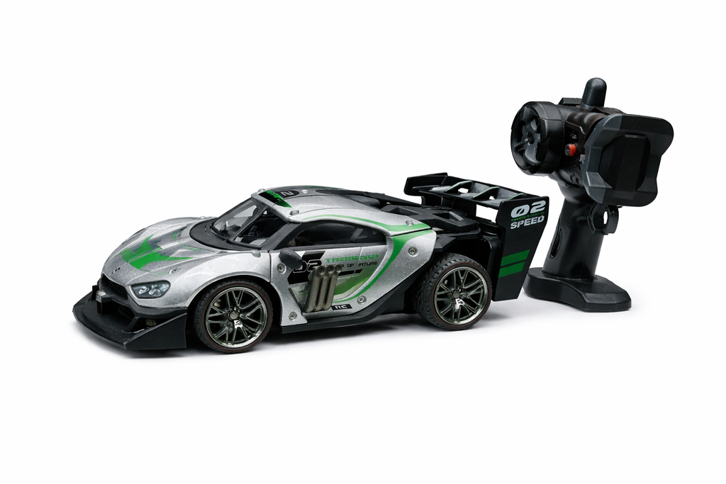 Metal Racing 1:16 Scale RC Metal Racing Car | 2.4GHz Remote Control, 15KM/H High-Speed Sports Car with LED Lights, Drift Function & Shock Absorbers