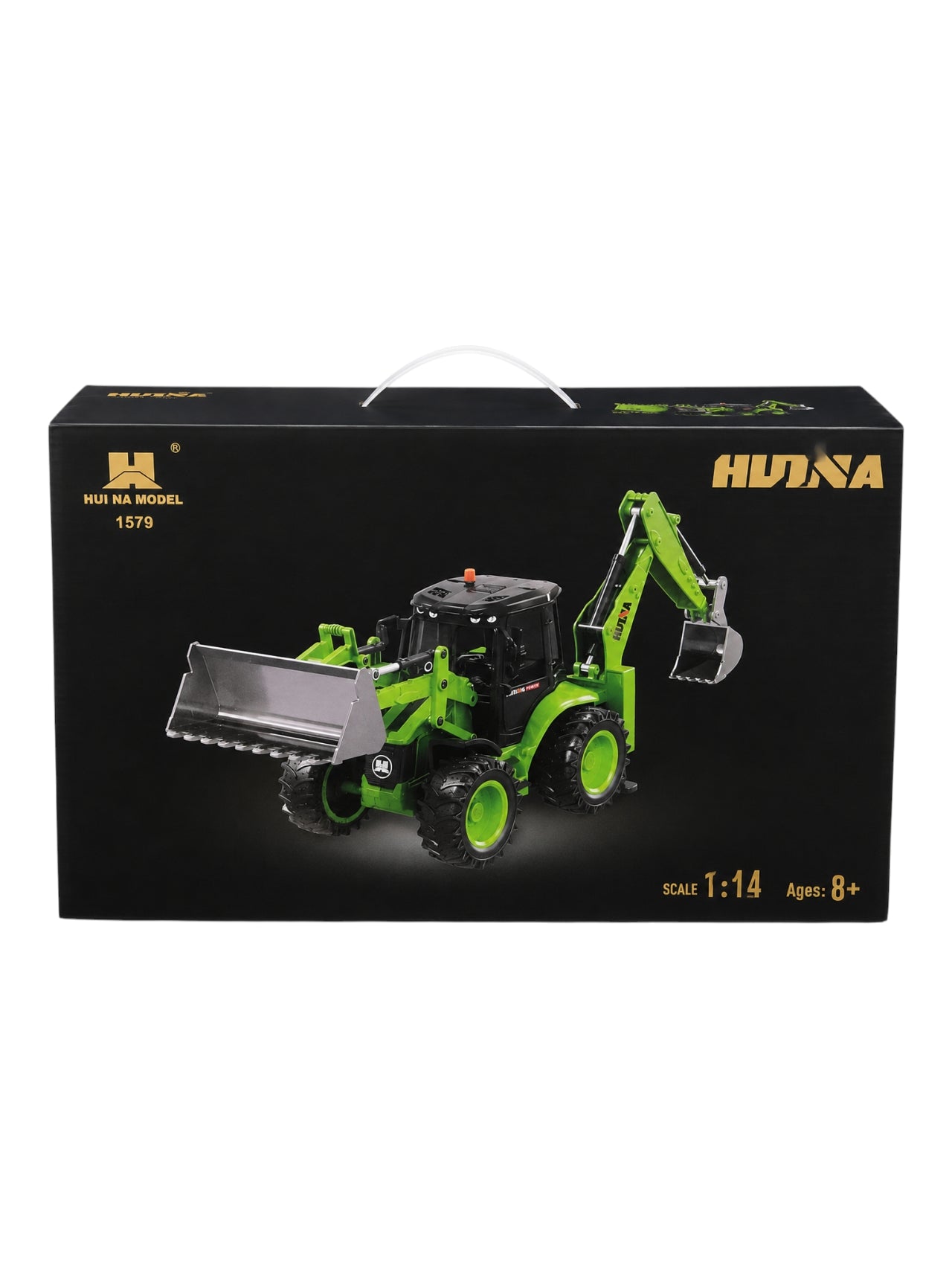HUINA RC Backhoe Loader Excavator – 9 Function Remote Control Construction Vehicle 1:14 Scale